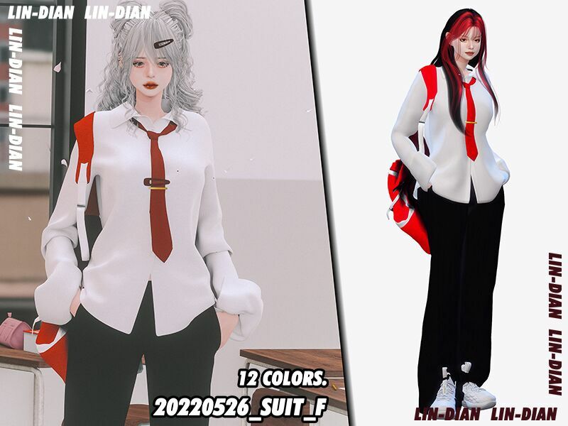 Shirt Pants And Cross Back Backpack 1 Shirt Pants And Cross Back Backpack Sims 4 CC