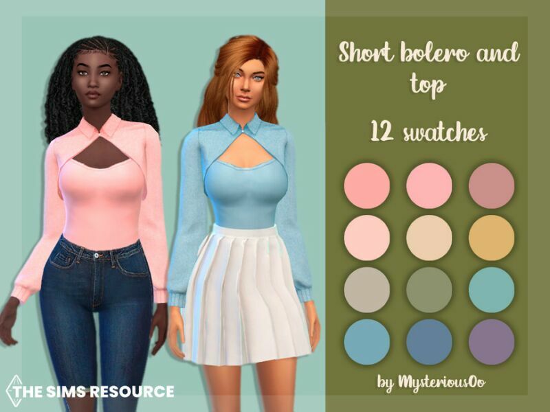 Short Bolero And TOP By Mysteriousoo 1 Short Bolero And TOP By Mysteriousoo Sims 4 CC