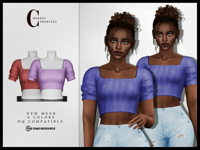 Short Sleeve Blouse T-592 By Chordoftherings 1 Short Sleeve Blouse T-592 By Chordoftherings Sims 4 CC