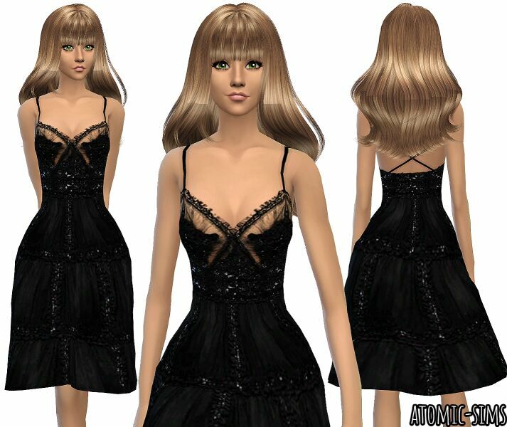 Simchic Valentino Black Lace Dress Conversion By Atomic-Sims 1 Simchic Valentino Black Lace Dress Conversion By Atomic-Sims Sims 4 CC
