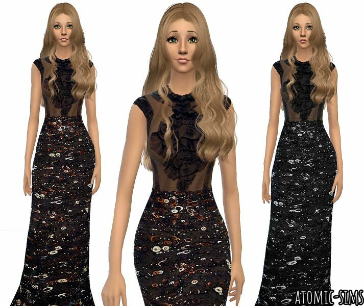 Simchic Valentino Chocolate Gown Conversion By Atomic-Sims 1 Simchic Valentino Chocolate Gown Conversion By Atomic-Sims Sims 4 CC