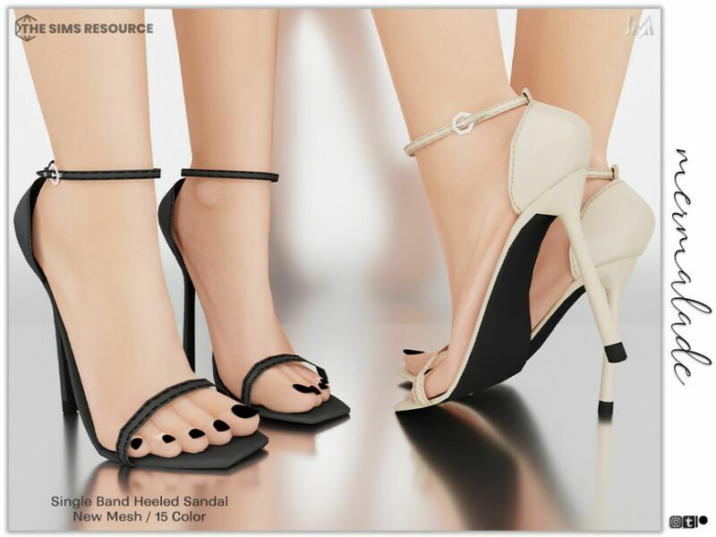 Single Band Heeled Sandal S56 By Mermaladesimtr 1 Single Band Heeled Sandal S56 By Mermaladesimtr Sims 4 CC