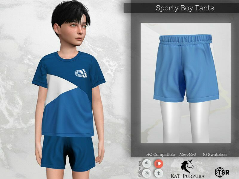 Sporty BOY Pants (CM) 1 Sporty BOY Pants (CM) Sims 4 CC