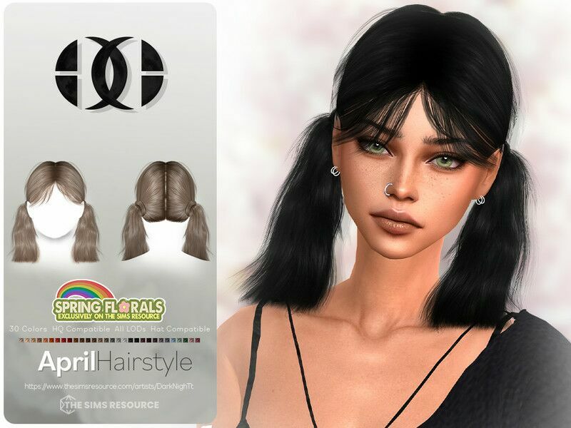 Spring Florals April Hairstyle By Darknightt 1 Spring Florals April Hairstyle By Darknightt Sims 4 CC