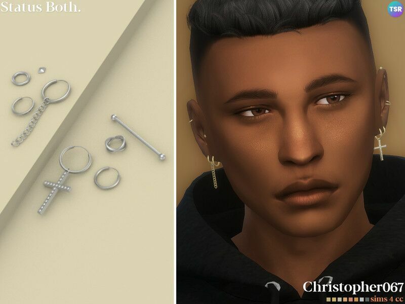 Status Earrings Male – Both 1 Status Earrings Male – Both Sims 4 CC