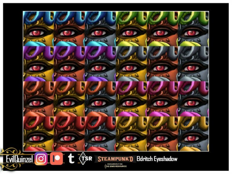 Steampunked – Eldritch Eyeshadow By Evilquinzel 2 sims 4 cc steampunked eldritch eyeshadow by evilquinzel 2