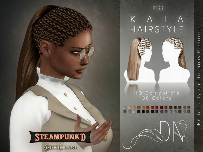 Steampunked – Kaia Hairstyle By Darknightt 1 Steampunked – Kaia Hairstyle By Darknightt Sims 4 CC