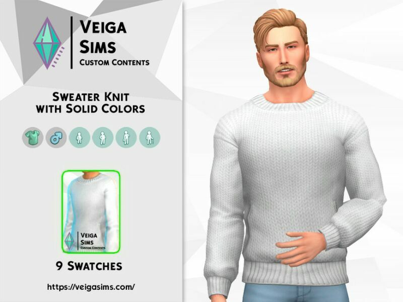 Sweater Knit With Solid Colors 2 sims 4 cc sweater knit with solid colors 2