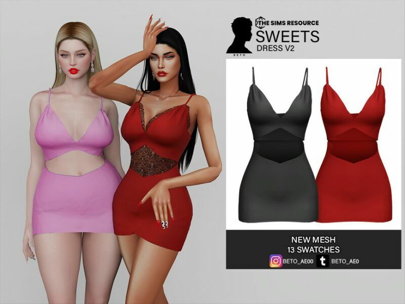 Sweets (Dress V2) 1 Sweets (Dress V2) Sims 4 CC