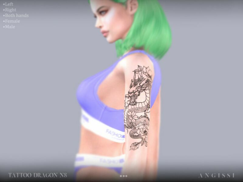 Tattoo-Dragon N8 By Angissi 1 Tattoo-Dragon N8 By Angissi Sims 4 CC