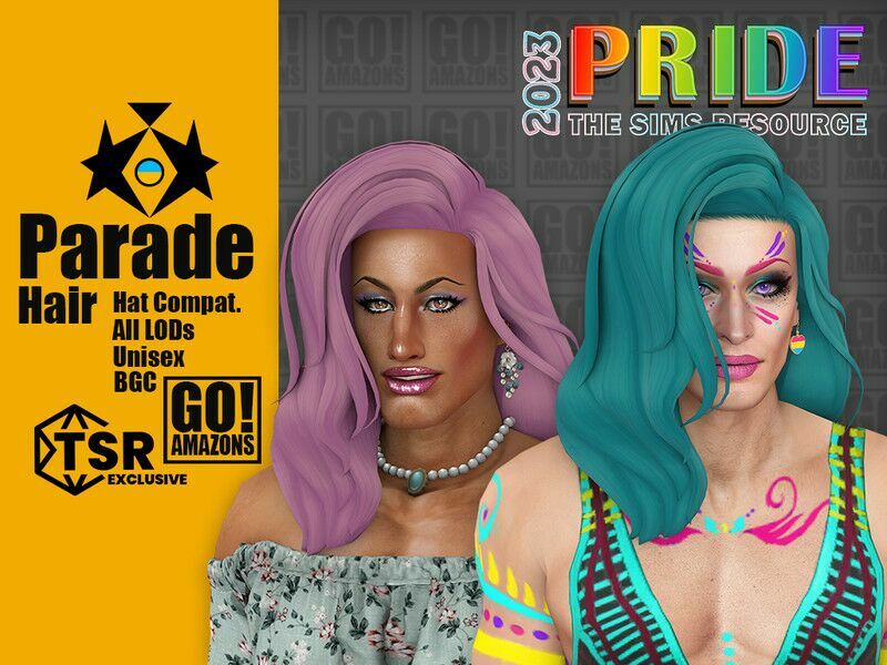 “THE / Parade Hair – Female Hairstyles” 1 “THE / Parade Hair – Female Hairstyles” Sims 4 CC