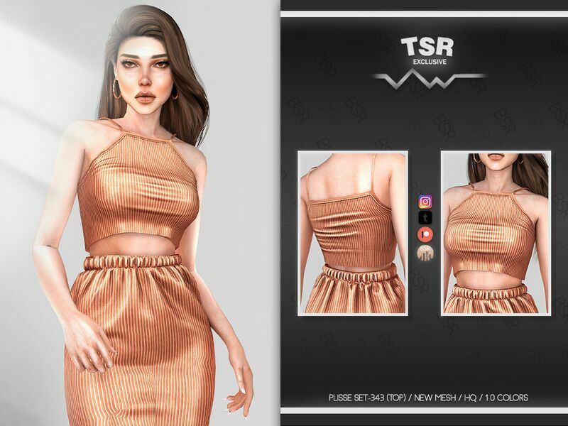 “THE / Plisse SET 343 TOP BD958” 1 “THE / Plisse SET 343 TOP BD958” Sims 4 CC