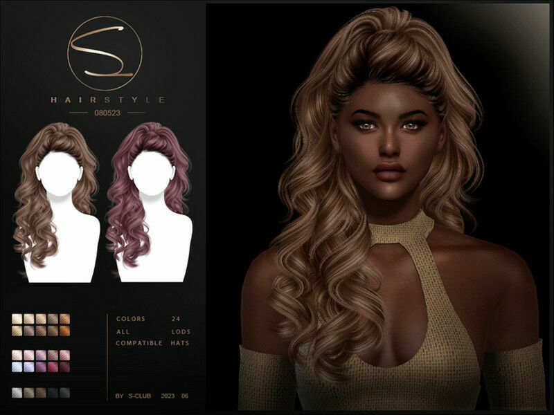 The Sims Resource – Long Wavy Hairstyle Lila(080623) By S-Club By S-Club 1 The Sims Resource – Long Wavy Hairstyle Lila(080623) By S-Club By S-Club Sims 4 CC