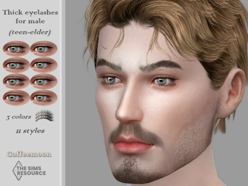Thick 3D Eyelashes For Male (Teen-Elder) By Coffeemoon 1 Thick 3D Eyelashes For Male (Teen-Elder) By Coffeemoon Sims 4 CC