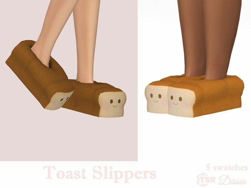 Toast Slippers 1 Toast Slippers Sims 4 CC