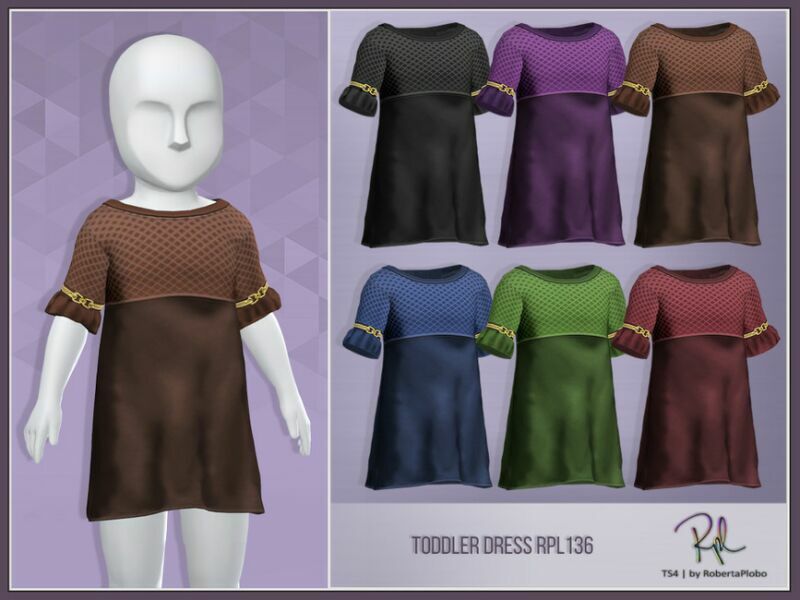 Toddler Dress RPL136 By Robertaplobo 1 Toddler Dress RPL136 By Robertaplobo Sims 4 CC