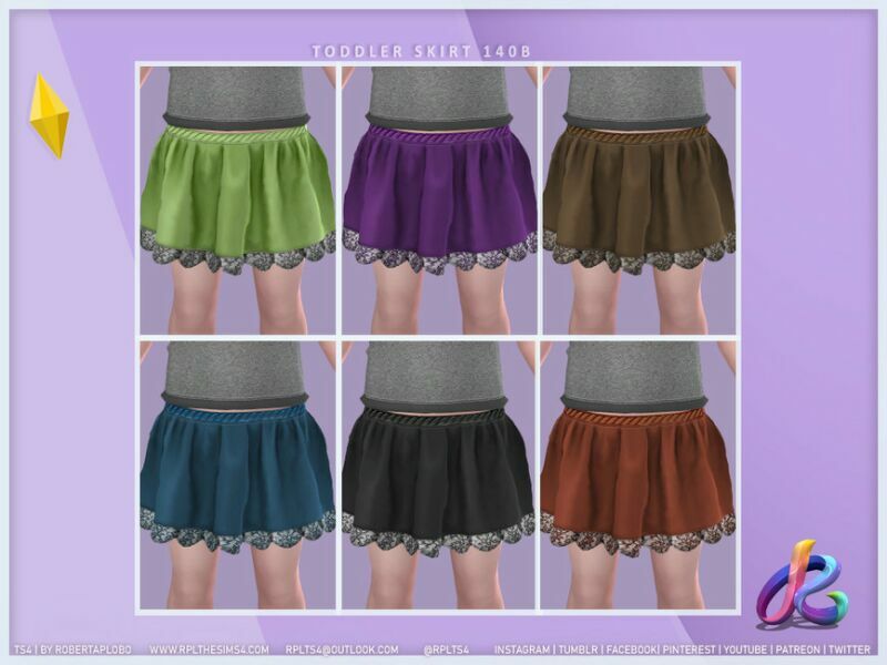 Toddler Skirt Rpl140B By Robertaplobo 2 sims 4 cc toddler skirt rpl140b by robertaplobo 2