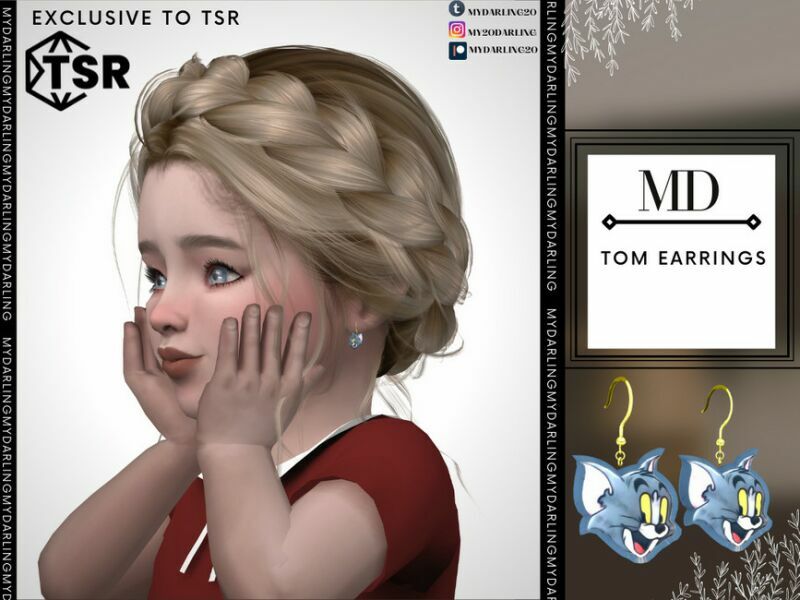 TOM Earrings Toddler By Mydarling20 1 TOM Earrings Toddler By Mydarling20 Sims 4 CC