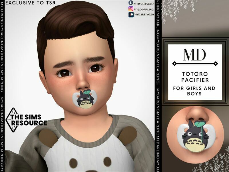 Totoro Pacifier Toddler By Mydarling20 1 Totoro Pacifier Toddler By Mydarling20 Sims 4 CC