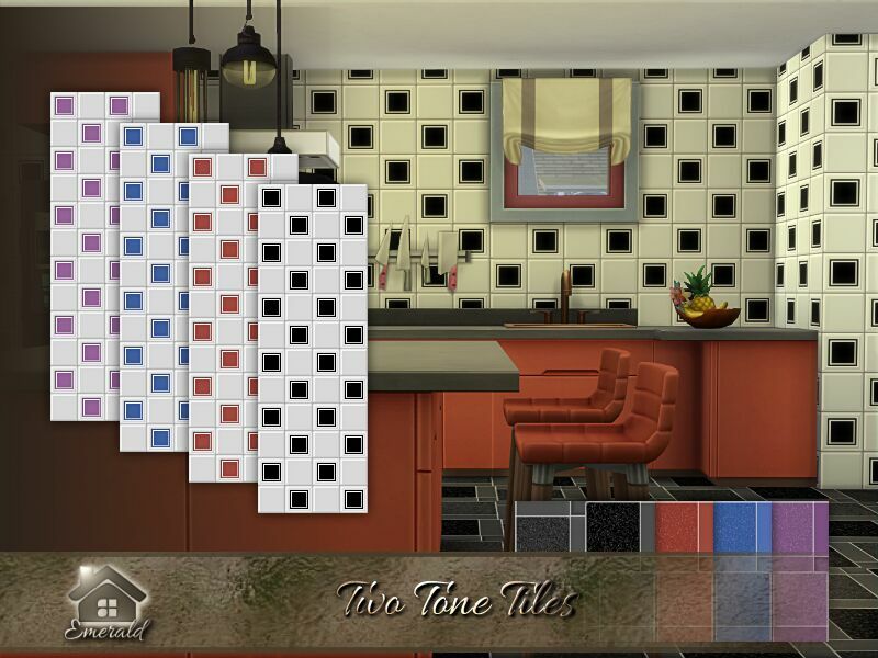 TWO Tone Tiles By Emerald 1 TWO Tone Tiles By Emerald Sims 4 CC