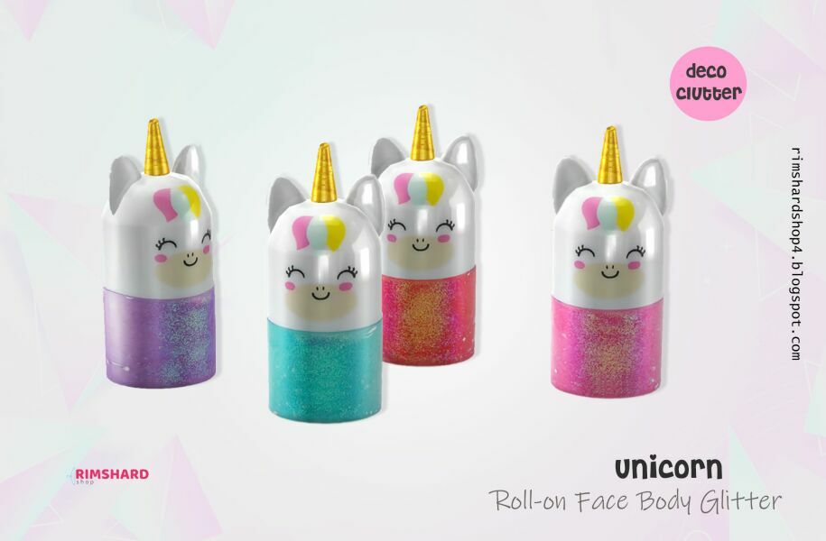 Unicorn Roll-On Face Body Glitter By Rimshard 1 Unicorn Roll-On Face Body Glitter By Rimshard Sims 4 CC