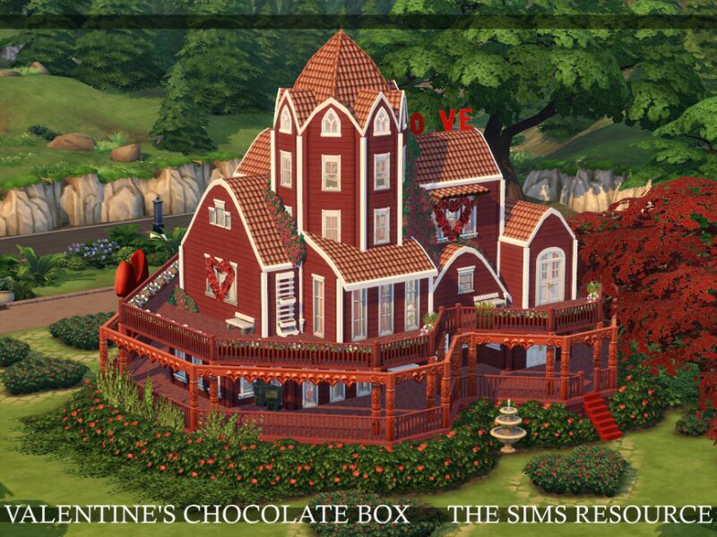 Valentine’S Chocolate BOX House | CC Only TSR By Simzmora 7 sims 4 cc valentines chocolate box house cc only tsr by simzmora 2