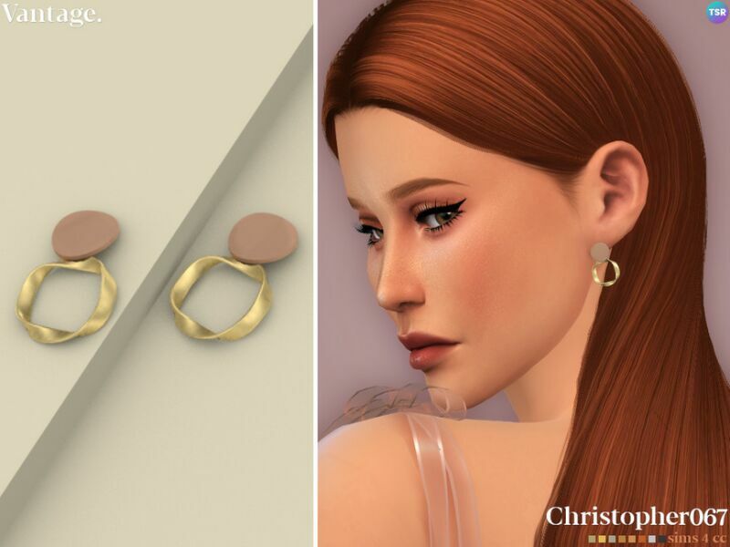 Vantage Earrings By Christopher067 1 Vantage Earrings By Christopher067 Sims 4 CC