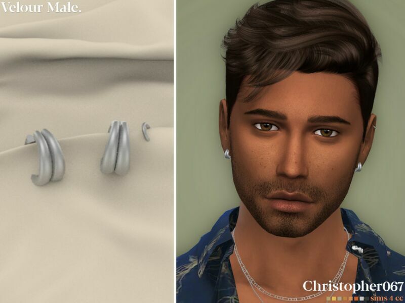 Velour Earrings Male By Christopher067 1 Velour Earrings Male By Christopher067 Sims 4 CC