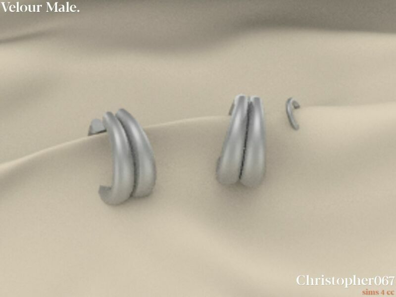 Velour Earrings Male By Christopher067 2 sims 4 cc velour earrings male by christopher067 3
