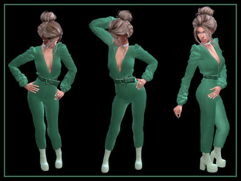 Velvet Jumpsuit Glittery Belt By Nadiafabulousflow 2 sims 4 cc velvet jumpsuit glittery belt by nadiafabulousflow 2