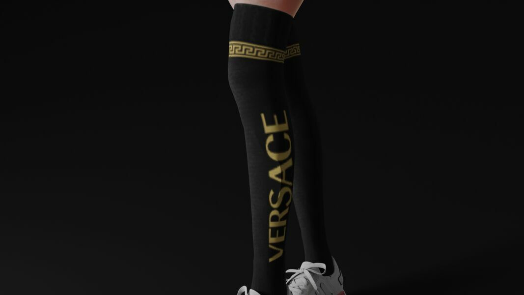 Versace Knee Socks By _Volfe_ 1 Versace Knee Socks By _Volfe_ Sims 4 CC
