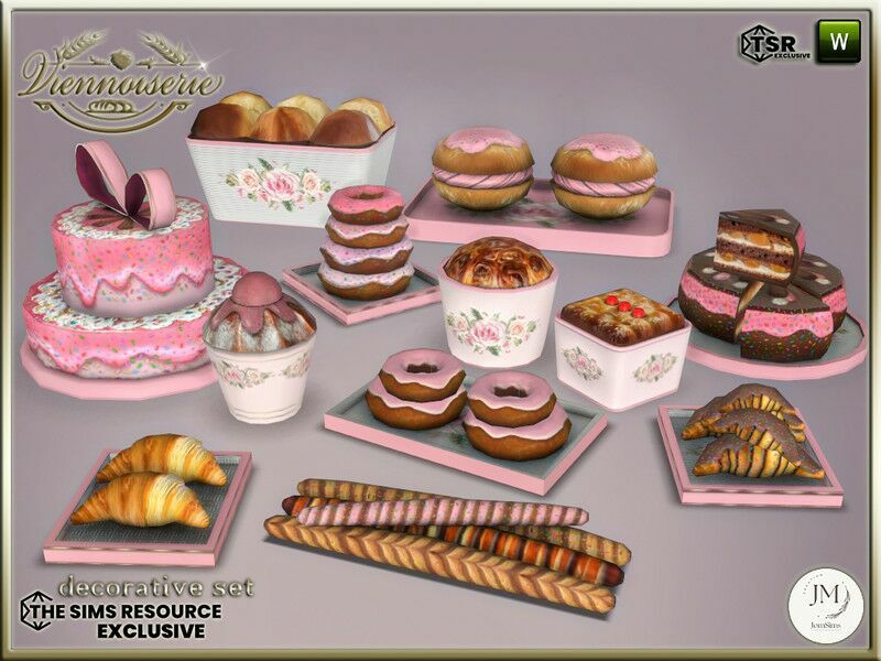 “Viennoiseries Decorative SET For Sims 4” 1 “Viennoiseries Decorative SET For Sims 4” Sims 4 CC