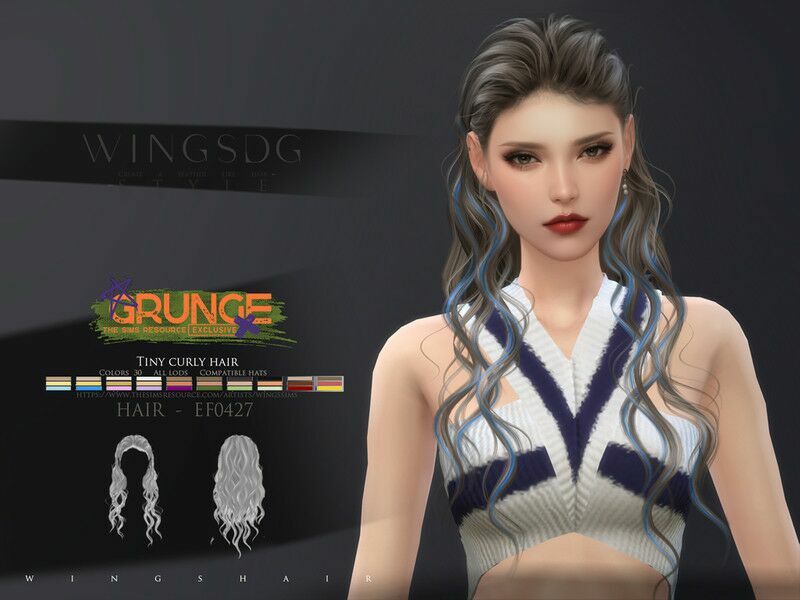 Wings-Ef0427-Tiny Curly Hair By Wingssims 1 Wings-Ef0427-Tiny Curly Hair By Wingssims Sims 4 CC