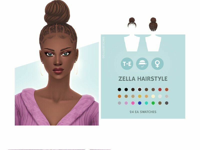 “Zella Hairstyle For Sims 4” 1 “Zella Hairstyle For Sims 4” Sims 4 CC
