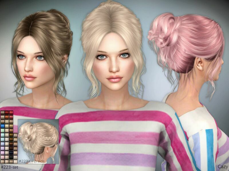 #223 – Female Hairstyles – SET By Cazy 1 #223 – Female Hairstyles – SET By Cazy Sims 4 CC