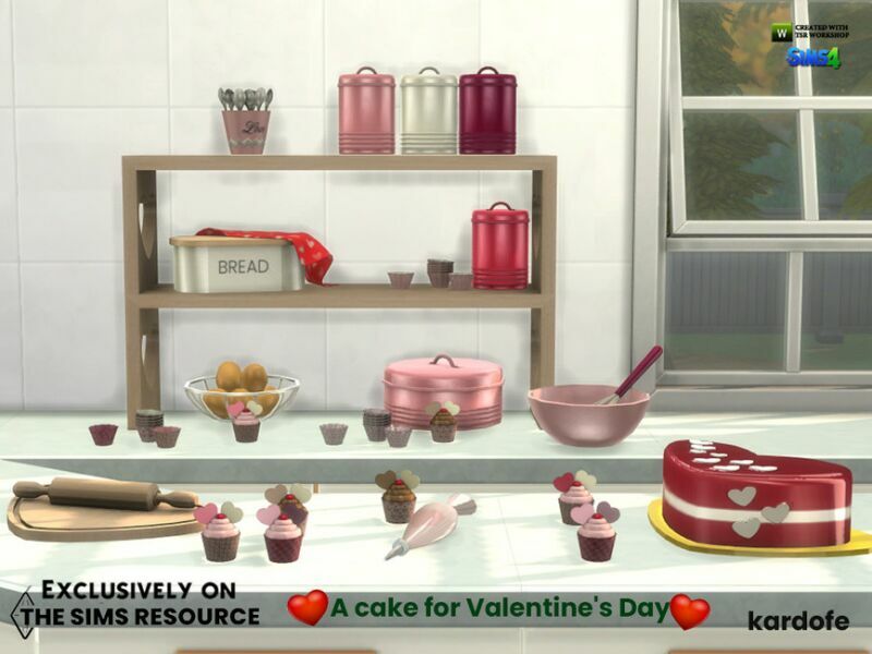 A Cake For Valentines DAY By Kardofe 1 A Cake For Valentines DAY By Kardofe Sims 4 CC