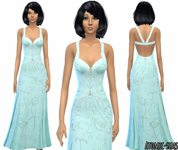 A Sims CAT Walk Blue Bead Silk Gown Conversion By Atomic-Sims 1 A Sims CAT Walk Blue Bead Silk Gown Conversion By Atomic-Sims Sims 4 CC