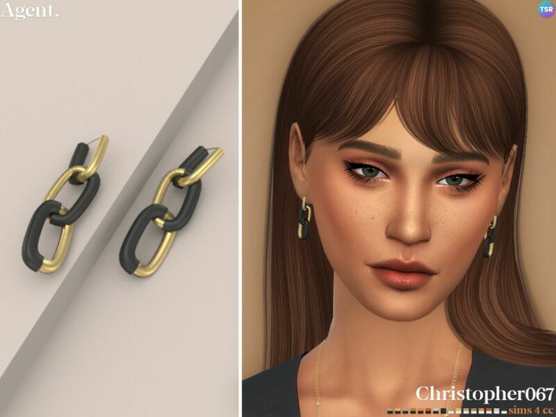 Agent Earrings By Christopher067 1 Agent Earrings By Christopher067 Sims 4 CC