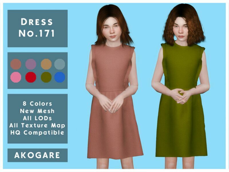 Akogare Dress NO.171 By _Akogare_ 1 Akogare Dress NO.171 By _Akogare_ Sims 4 CC