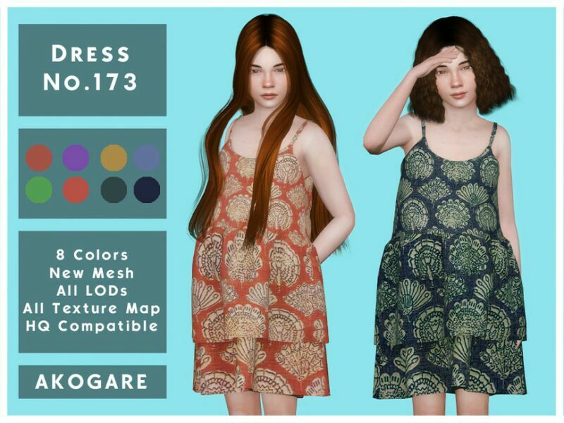 Akogare Dress NO.173 By _Akogare_ 1 Akogare Dress NO.173 By _Akogare_ Sims 4 CC