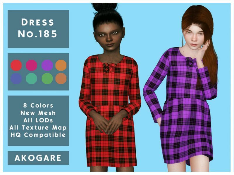 Akogare Dress NO.185 By _Akogare_ 1 Akogare Dress NO.185 By _Akogare_ Sims 4 CC