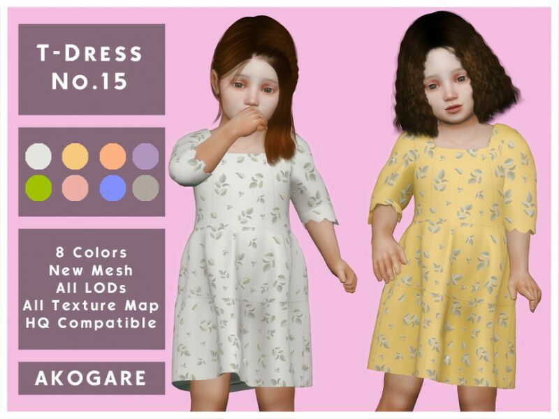 Akogare T-Dress NO.15 By _Akogare_ 1 Akogare T-Dress NO.15 By _Akogare_ Sims 4 CC