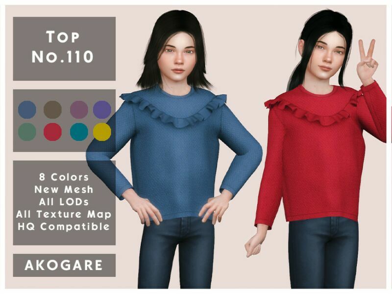 Akogare TOP NO.110 By _Akogare_ 1 Akogare TOP NO.110 By _Akogare_ Sims 4 CC