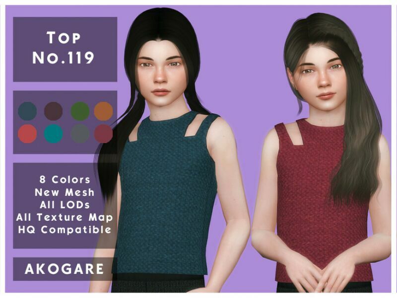 Akogare TOP NO.119 By _Akogare_ 1 Akogare TOP NO.119 By _Akogare_ Sims 4 CC