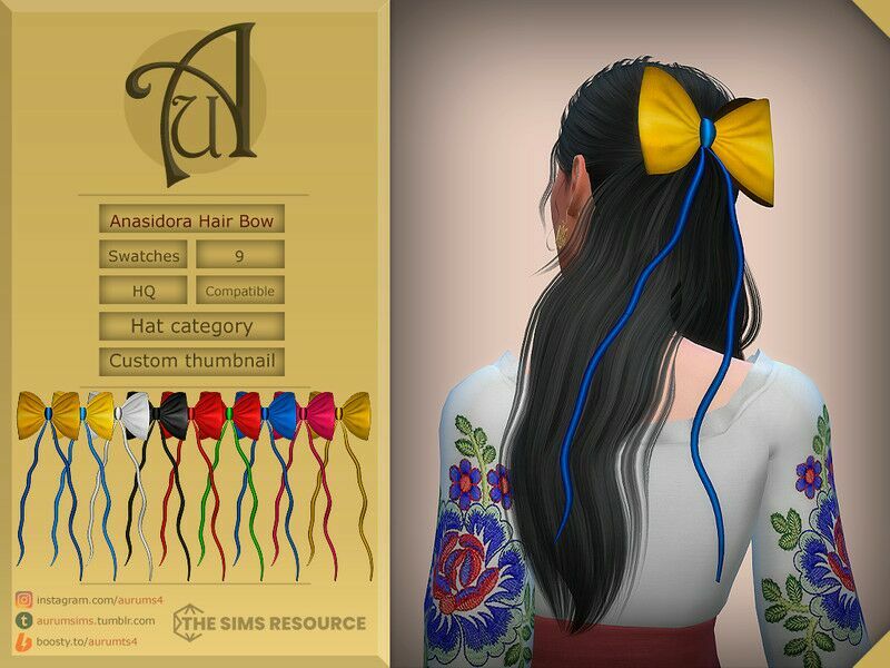 Anasidora – Hair Accessory (HAT Category) By Aurummusik 1 Anasidora – Hair Accessory (HAT Category) By Aurummusik Sims 4 CC
