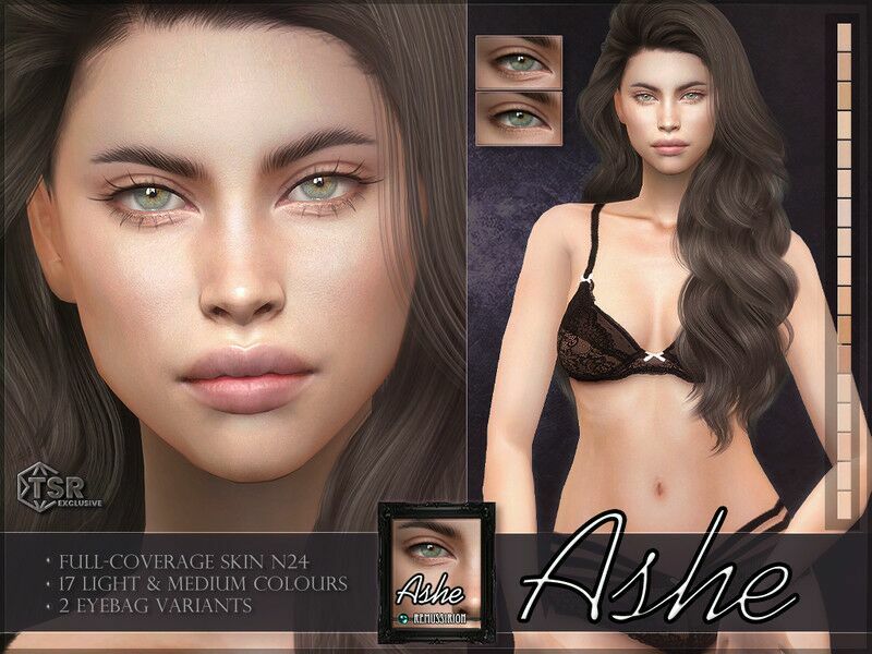 Ashe Skin – Female Skin 24 – Light Colours 1 Ashe Skin – Female Skin 24 – Light Colours Sims 4 CC