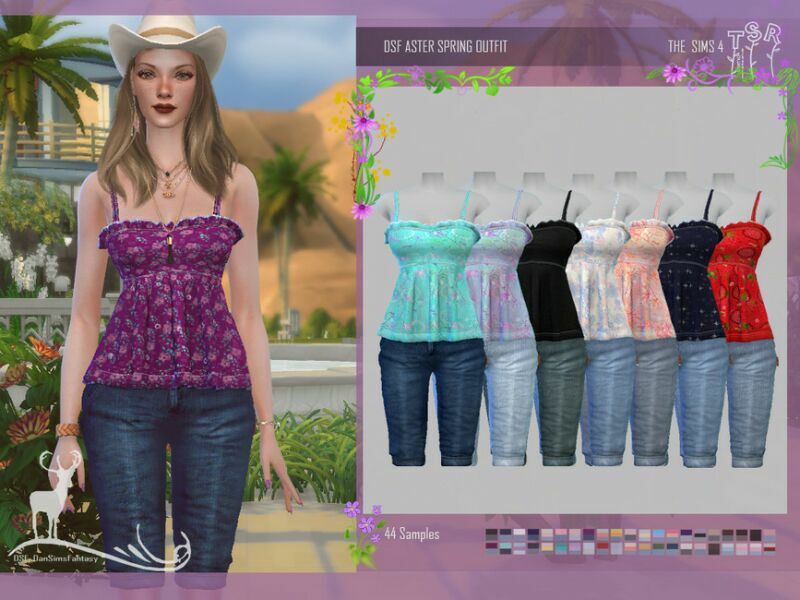 Aster Spring Outfit By Dansimsfantasy 1 Aster Spring Outfit By Dansimsfantasy Sims 4 CC