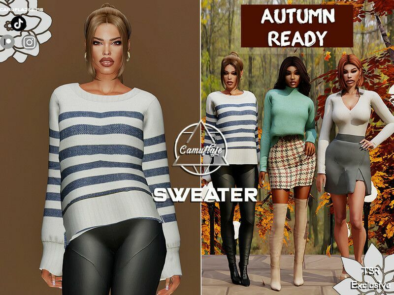 Autumn Ready Collection – Sweater By Camuflaje 1 Autumn Ready Collection – Sweater By Camuflaje Sims 4 CC