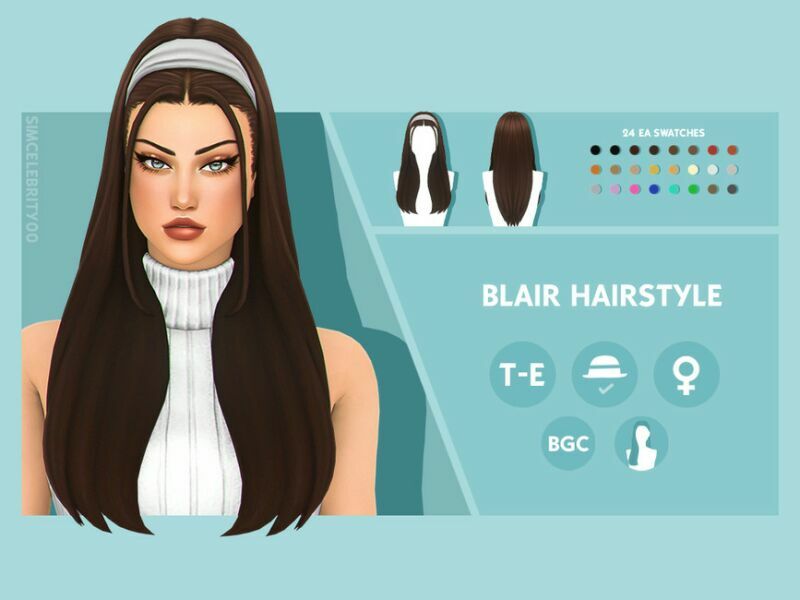 Blair Hairstyle By Simcelebrity00 1 Blair Hairstyle By Simcelebrity00 Sims 4 CC