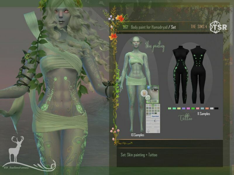 Body Paint For Hamadryad SET By Dansimsfantasy 1 Body Paint For Hamadryad SET By Dansimsfantasy Sims 4 CC